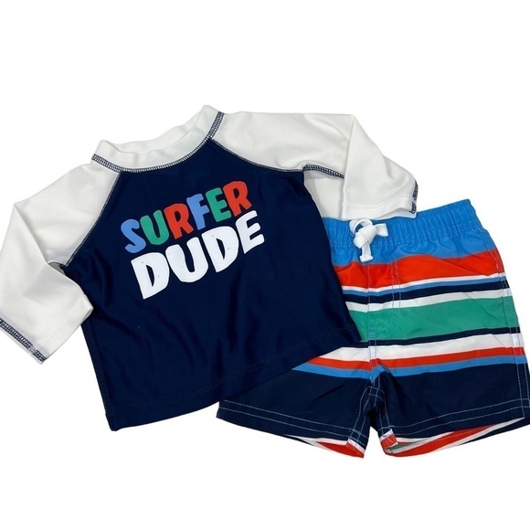 First Impressions Surfer Dude Swim Shirt and Trunks - Picture 1 of 6
